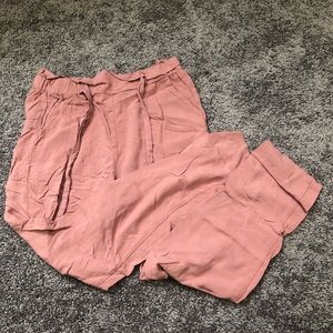 blush flowy pants
